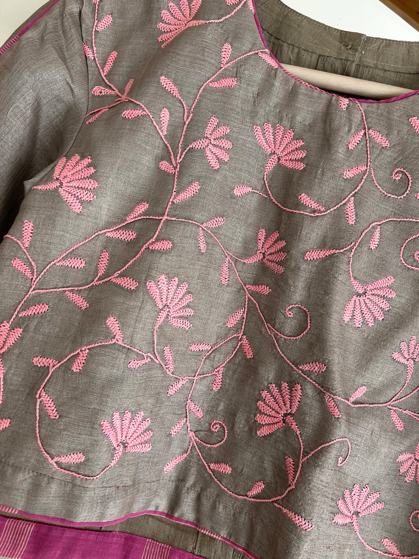 Chikankari silk Blouse