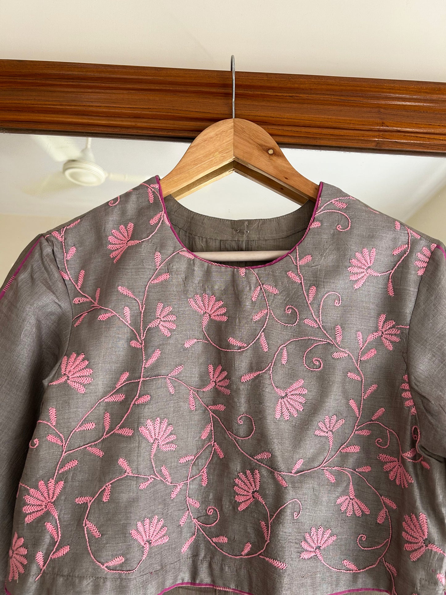 Chikankari silk Blouse