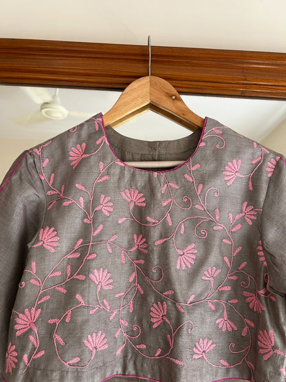 Chikankari silk Blouse