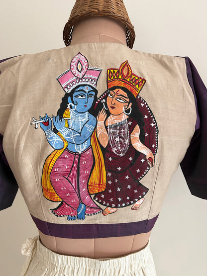 RADHA KRISHNA PURPLE SILK