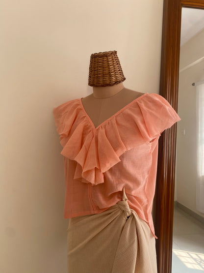 Peach Ruffle Top