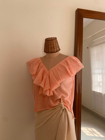 Peach Ruffle Top