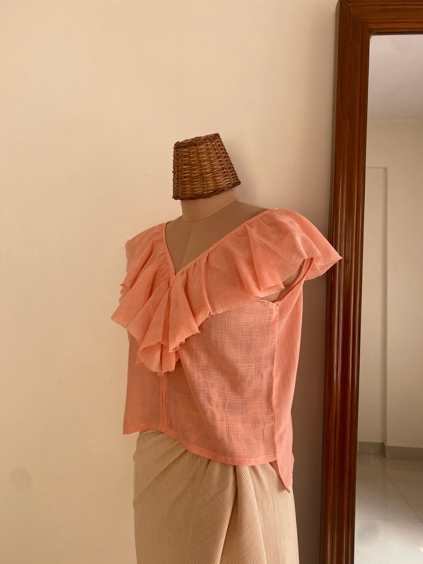 Peach Ruffle Top