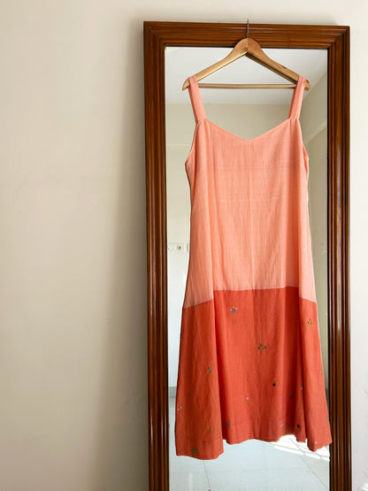 CORAL LONG SLIP DRESS