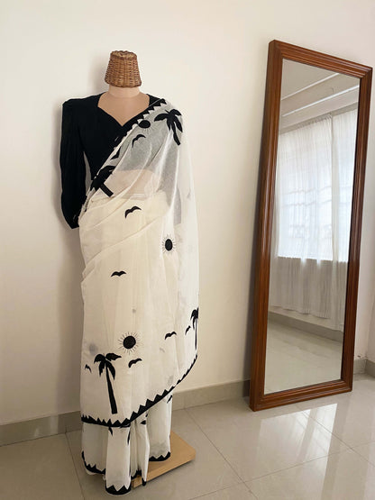 QALA Applique saree