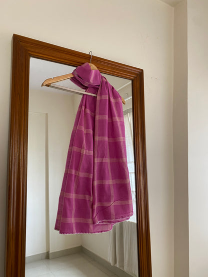 Magenta check scarf