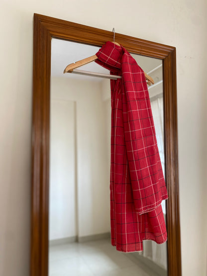 Red check scarf