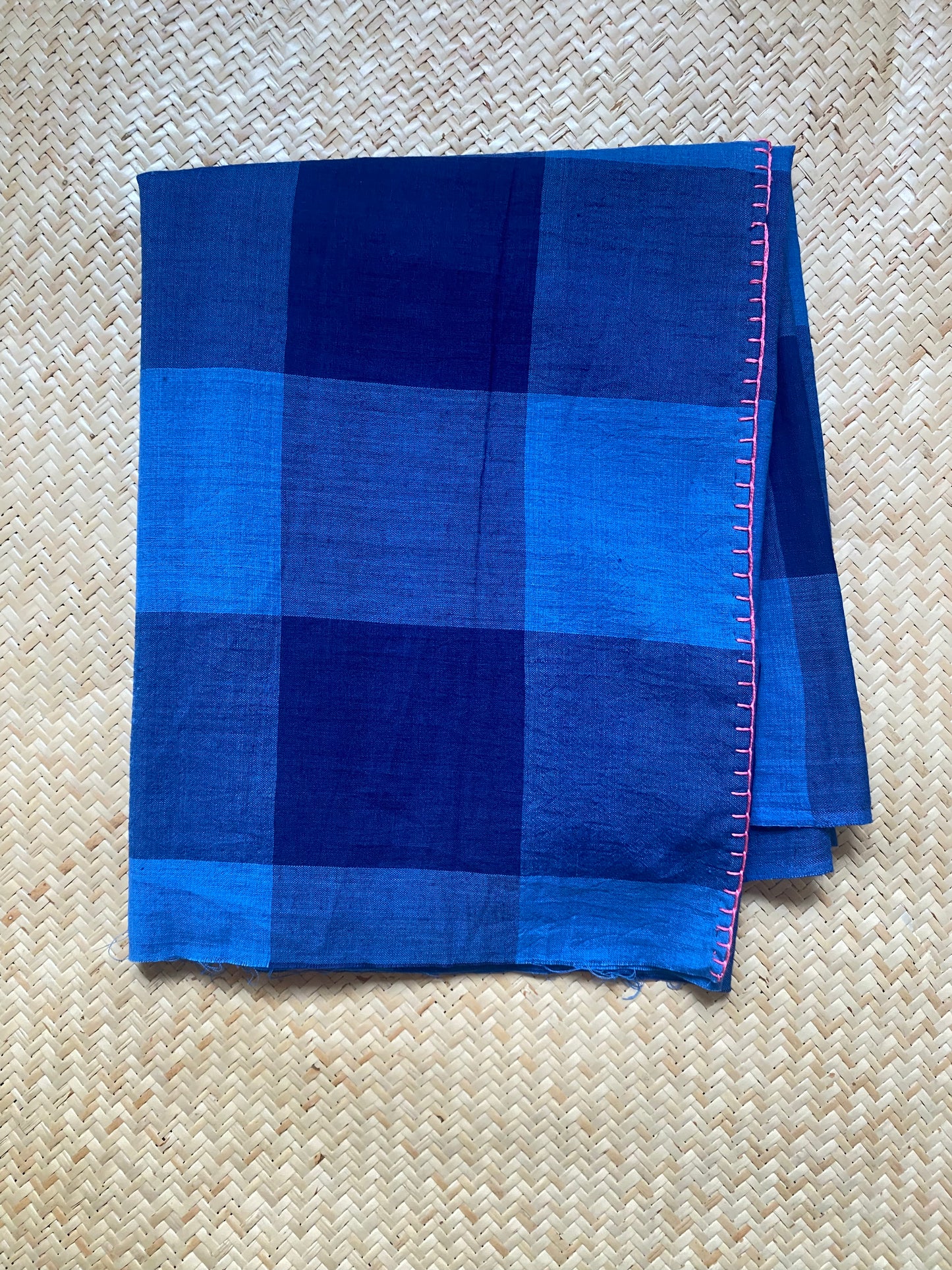 Blue check scarf