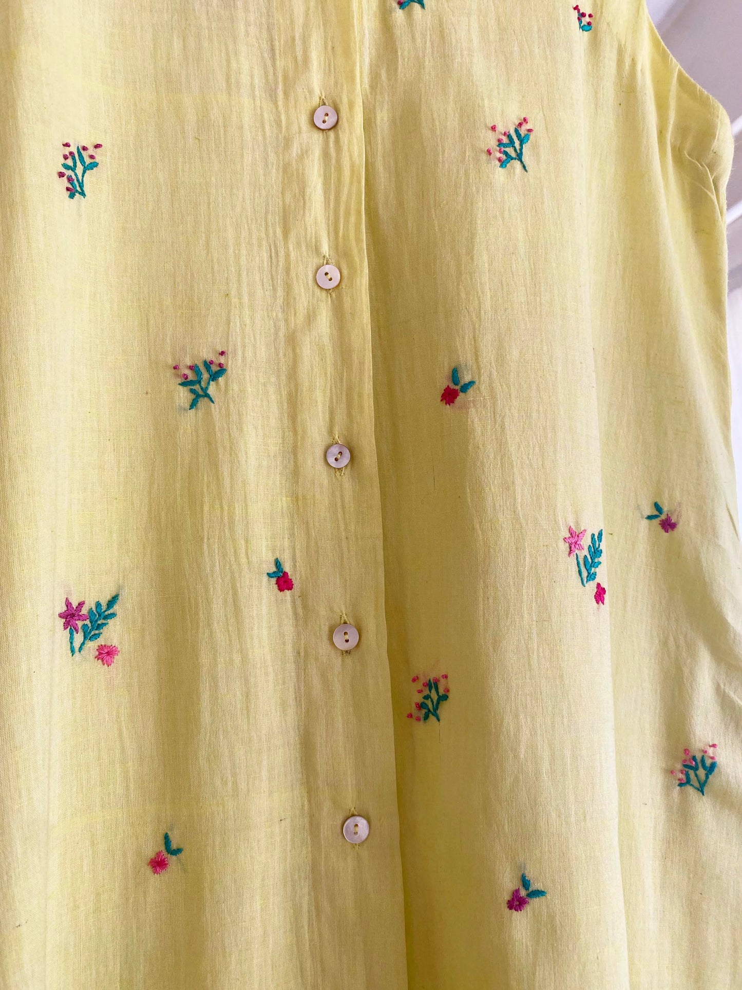 Lola Floral Kurta- Lime yellow