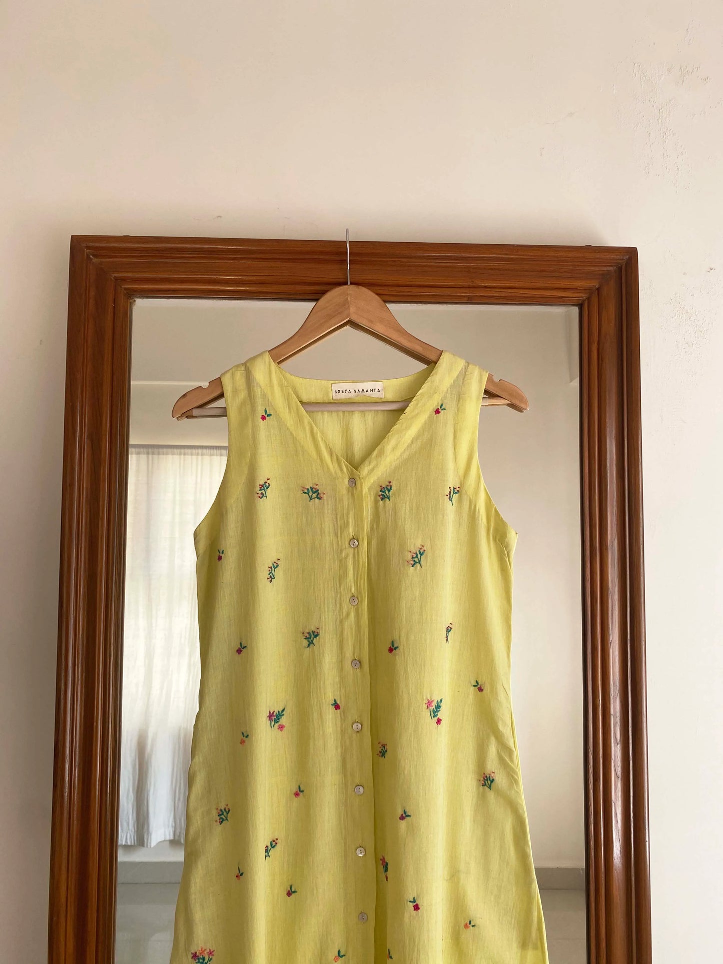 Lola Floral Kurta- Lime yellow
