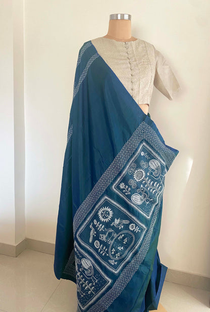 Folk Saree Azure
