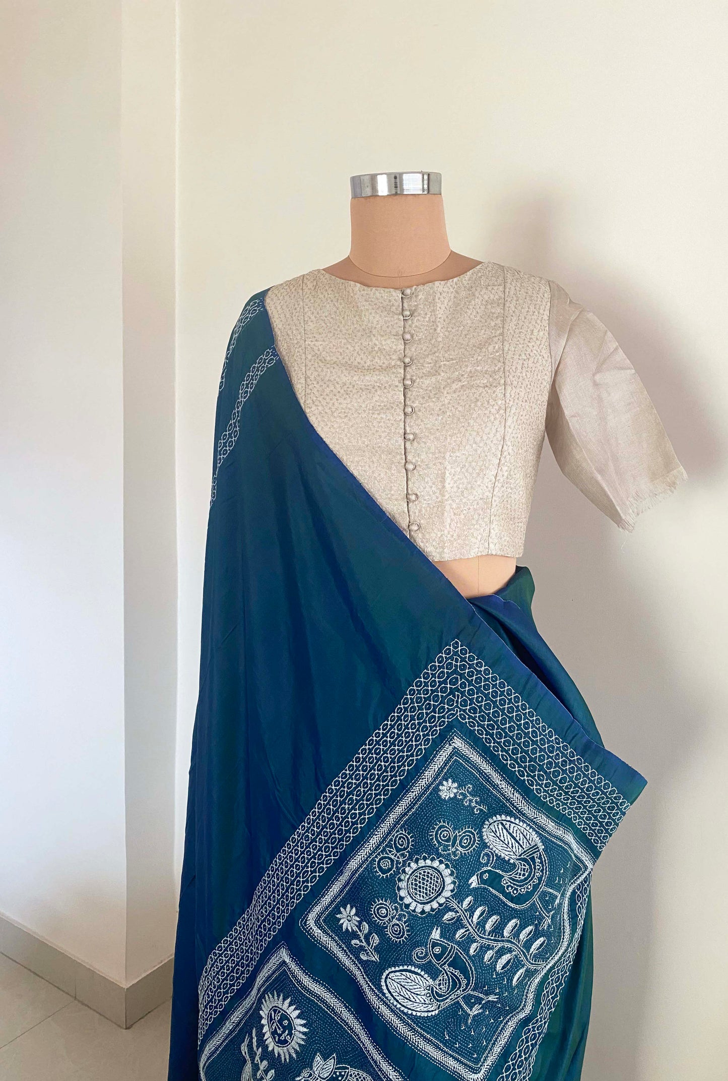 Folk Saree Azure