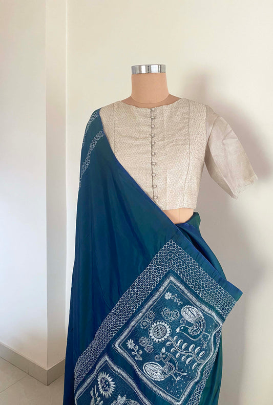 Folk Saree Azure