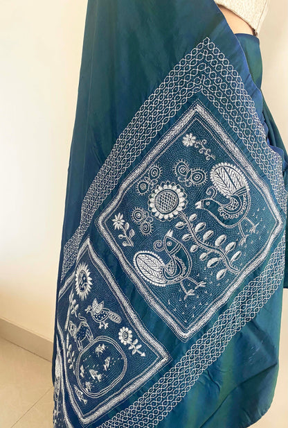 Folk Saree Azure