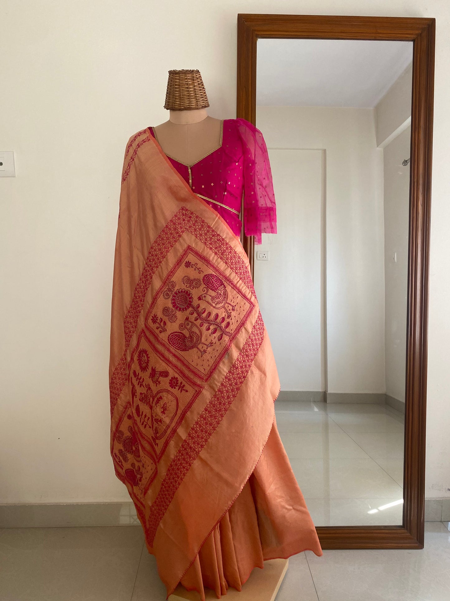 Folk Saree Peach