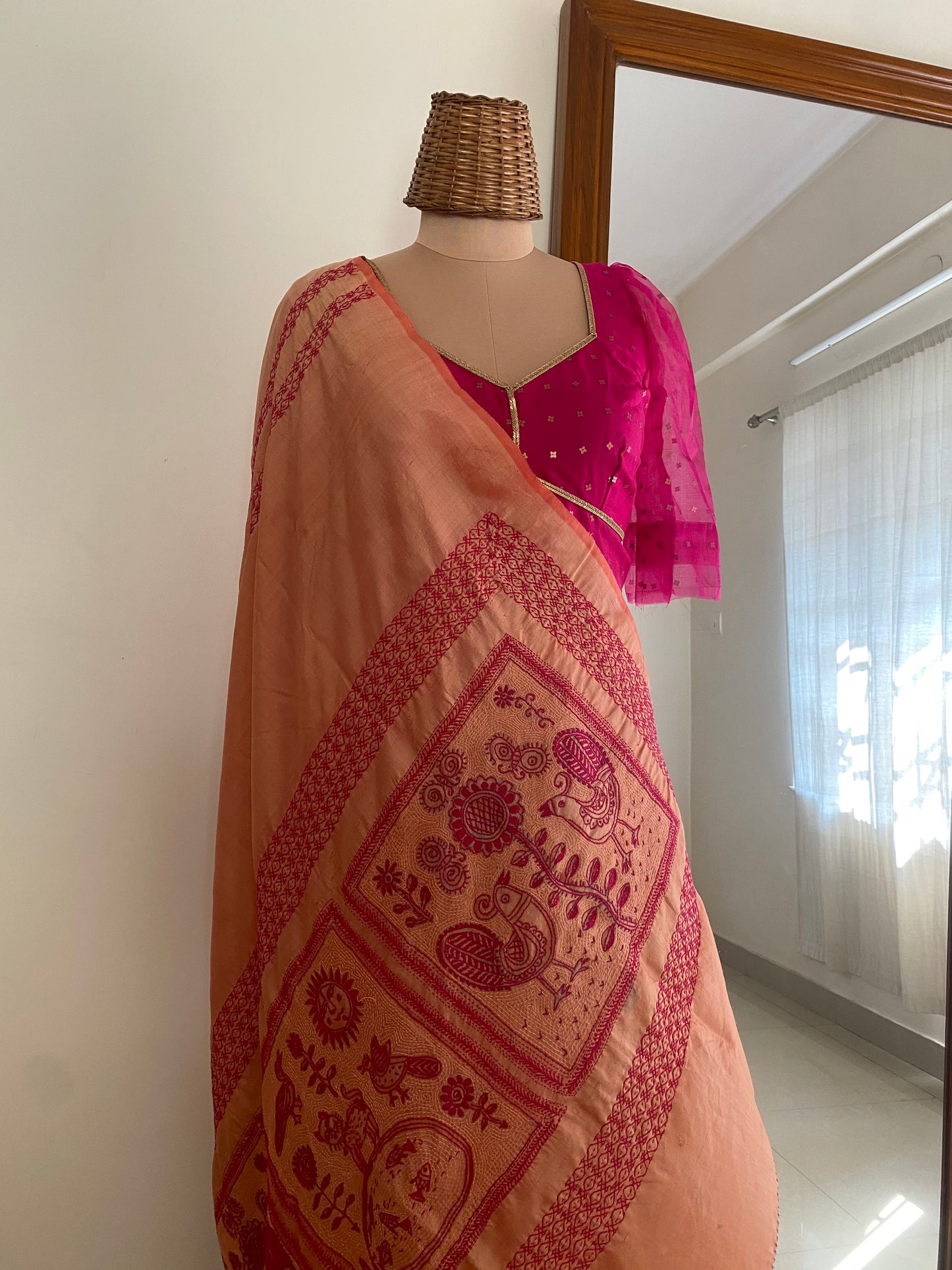 Folk Saree Peach