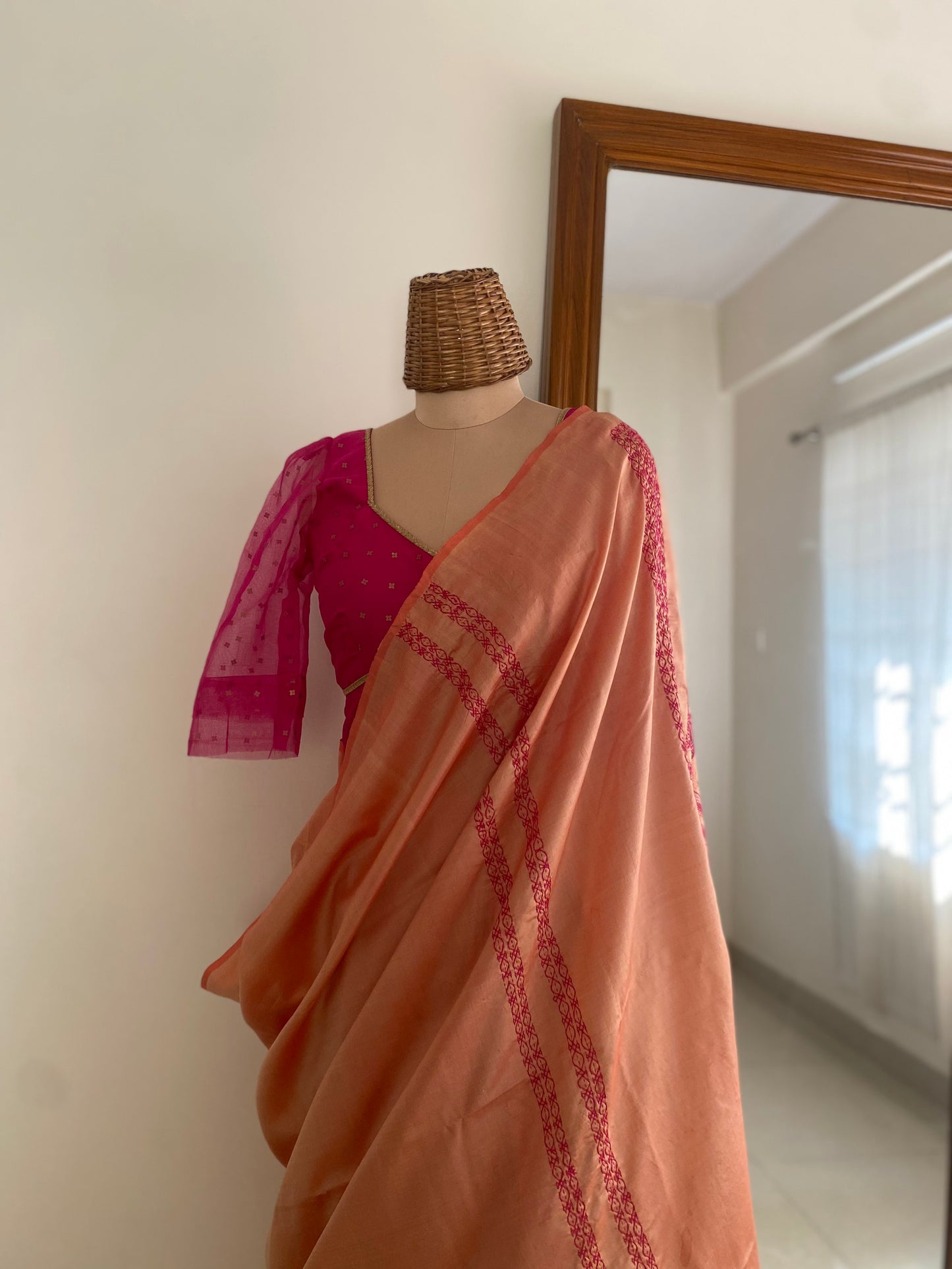 Folk Saree Peach