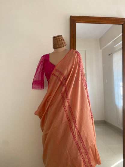 Folk Saree Peach