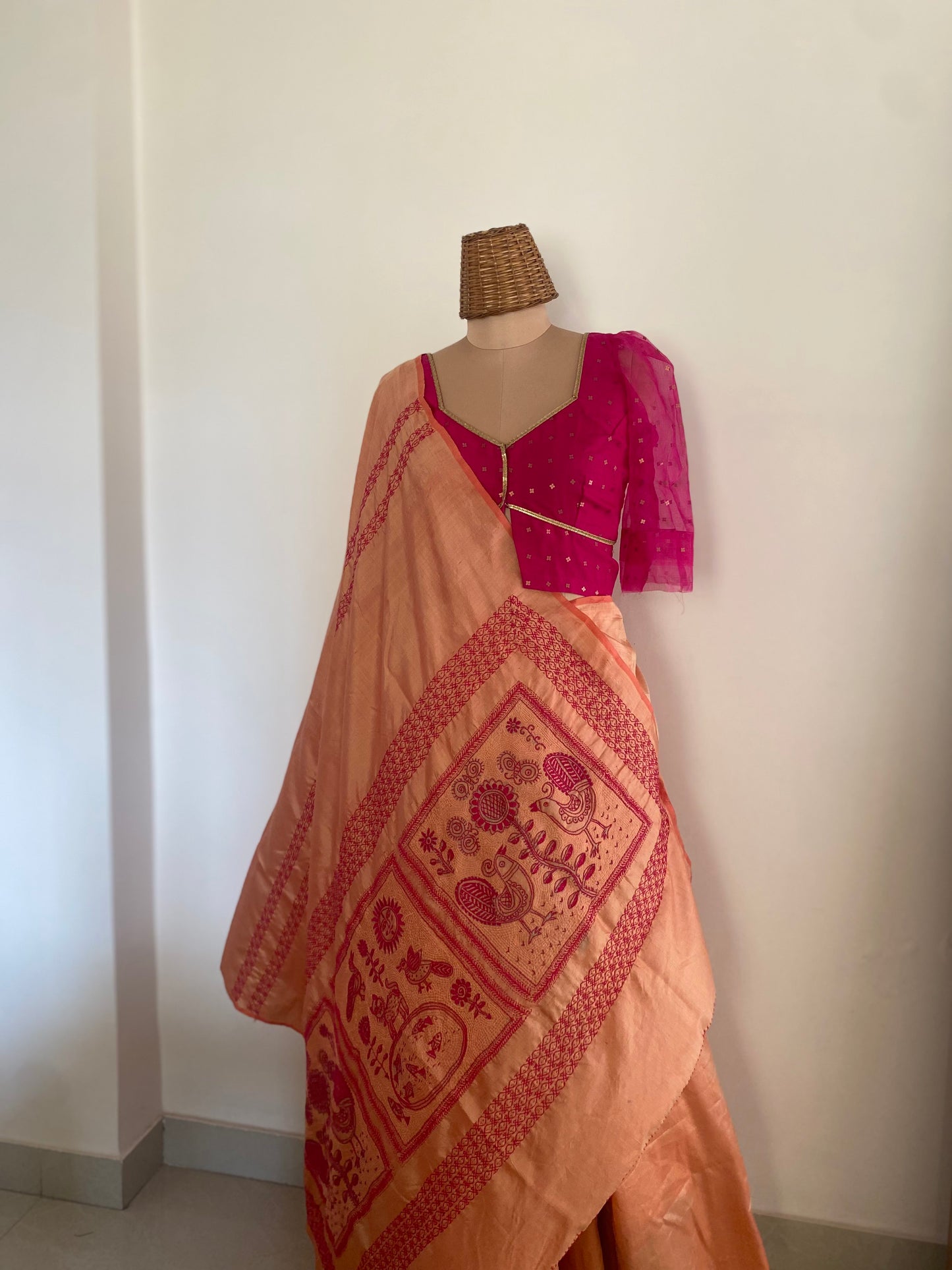 Folk Saree Peach