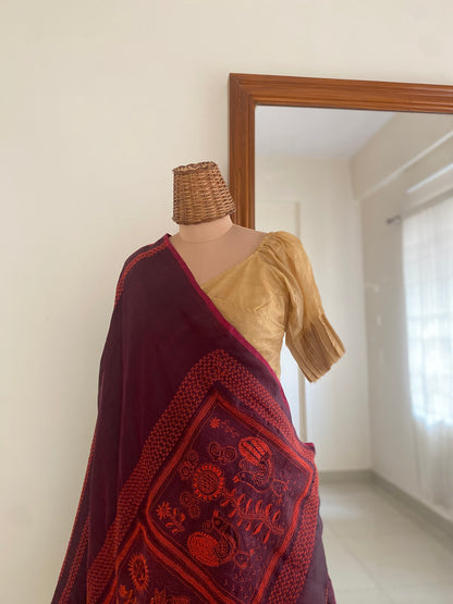 Folk Saree Plum