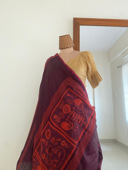 Folk Saree Plum