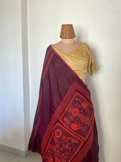 Folk Saree Plum