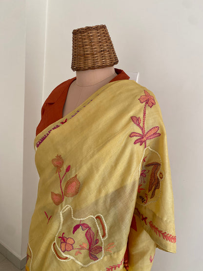 Vaso di fiori Kantha saree