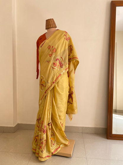 Vaso di fiori Kantha saree