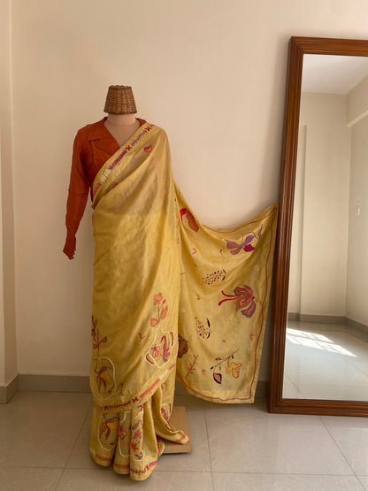 Vaso di fiori Kantha saree