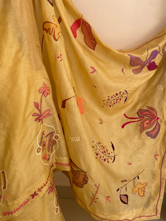 Vaso di fiori Kantha saree
