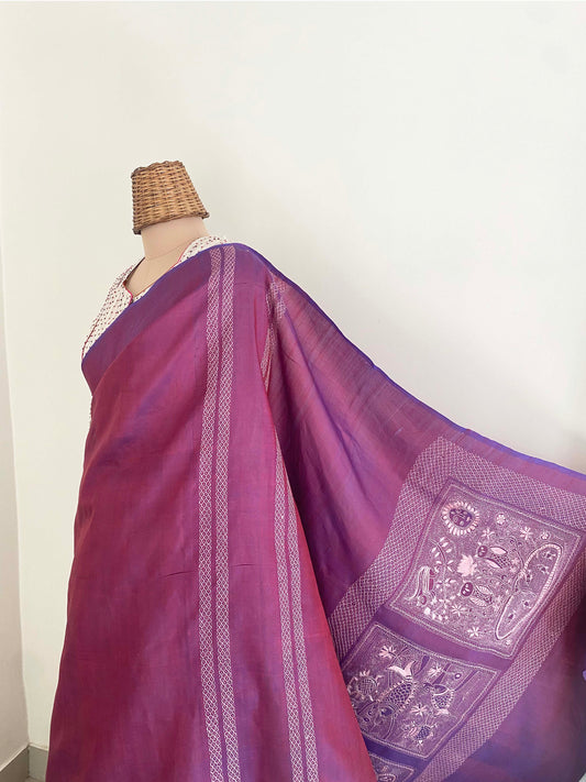 Folk saree - BERRY