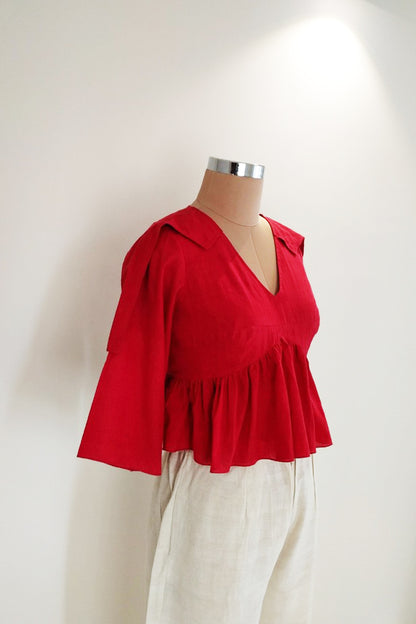 Red Peplum Blouse